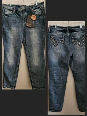 NWT Copperflash 14 Ankle Skinny Jeans Bling Decorative Pockets
